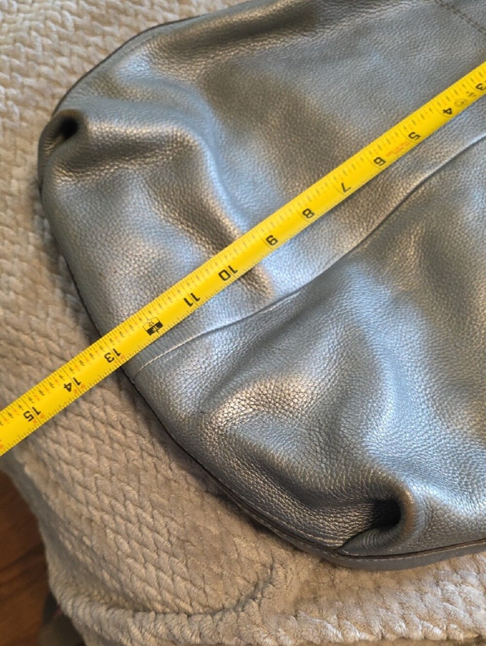 Coach Pebbled Leather Shoulder Hobo in Gray - Picture 8 of 10